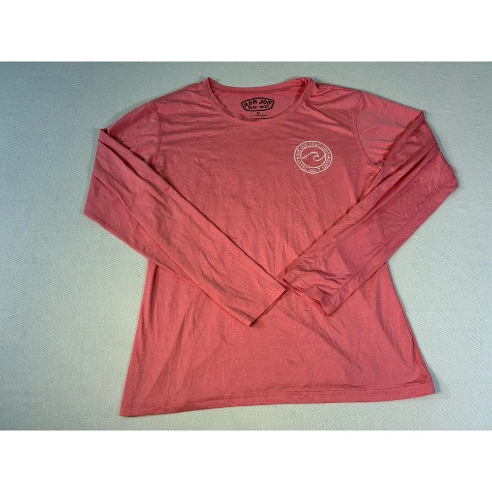 Ron Jon Surf Shop Performance Long Sleeve Shirt Mens XL Pink UPF 50‎ Rash Guard